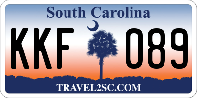SC license plate KKF089