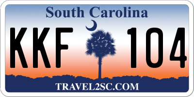 SC license plate KKF104