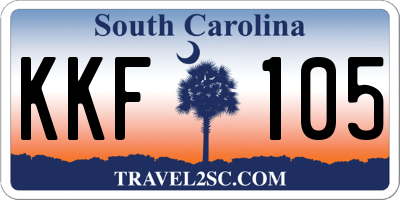 SC license plate KKF105