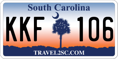 SC license plate KKF106