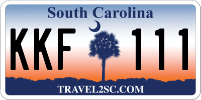 SC license plate KKF111