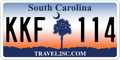 SC license plate KKF114