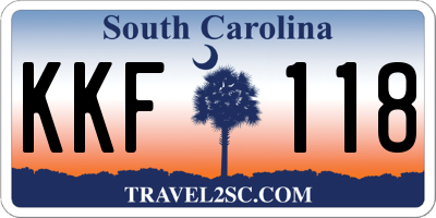SC license plate KKF118