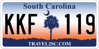 SC license plate KKF119
