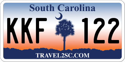 SC license plate KKF122