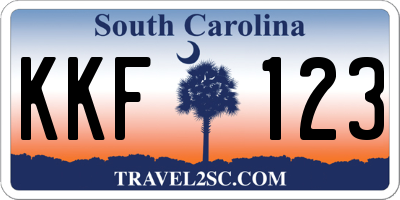 SC license plate KKF123