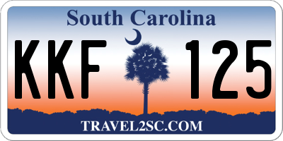 SC license plate KKF125