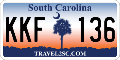 SC license plate KKF136