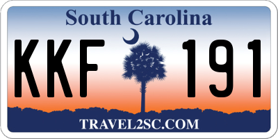 SC license plate KKF191