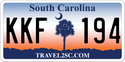SC license plate KKF194