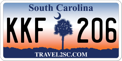 SC license plate KKF206