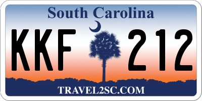 SC license plate KKF212
