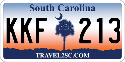 SC license plate KKF213