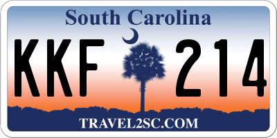 SC license plate KKF214