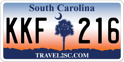 SC license plate KKF216