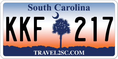 SC license plate KKF217