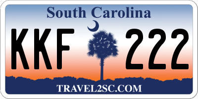 SC license plate KKF222