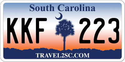 SC license plate KKF223