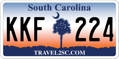 SC license plate KKF224