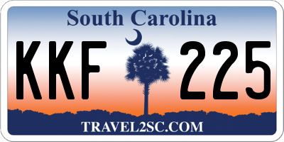 SC license plate KKF225