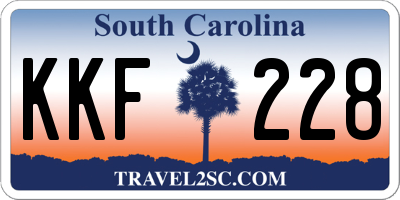 SC license plate KKF228