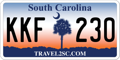 SC license plate KKF230