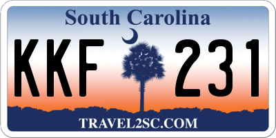 SC license plate KKF231