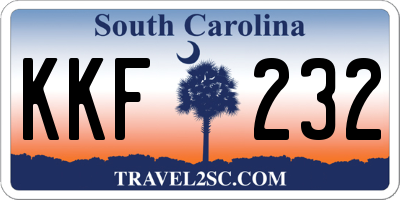 SC license plate KKF232