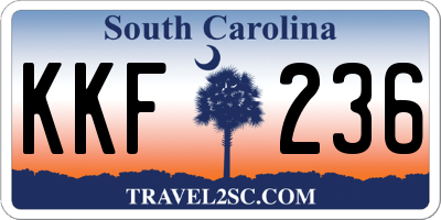 SC license plate KKF236
