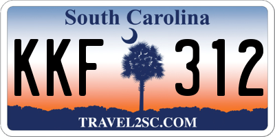 SC license plate KKF312