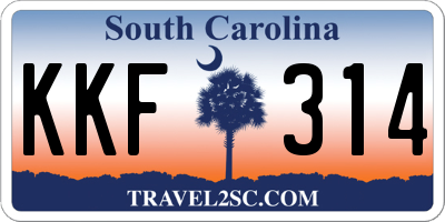SC license plate KKF314