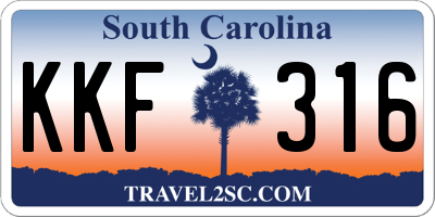 SC license plate KKF316