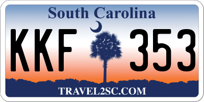 SC license plate KKF353