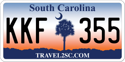 SC license plate KKF355