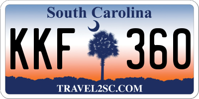 SC license plate KKF360