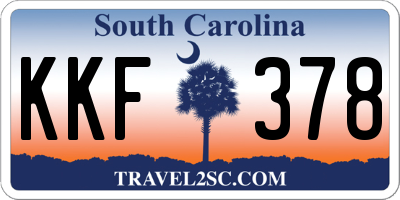 SC license plate KKF378