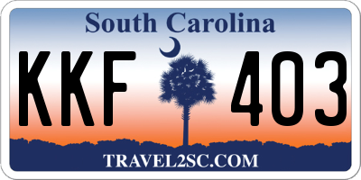 SC license plate KKF403