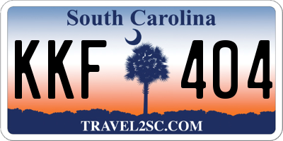 SC license plate KKF404