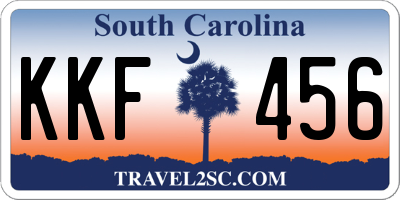 SC license plate KKF456