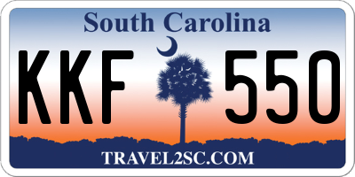 SC license plate KKF550