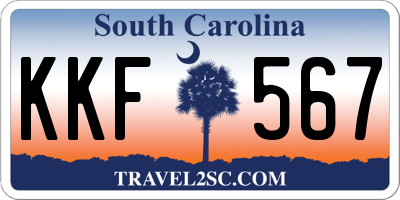 SC license plate KKF567