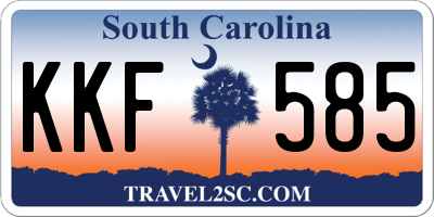 SC license plate KKF585