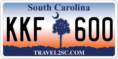 SC license plate KKF600