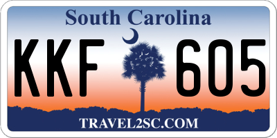 SC license plate KKF605