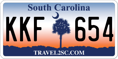 SC license plate KKF654