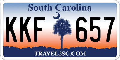 SC license plate KKF657