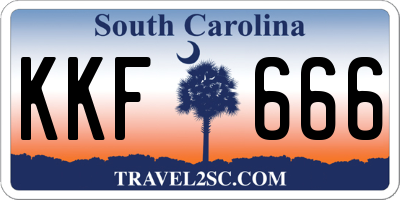 SC license plate KKF666