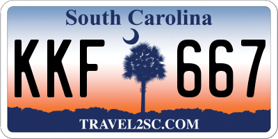 SC license plate KKF667