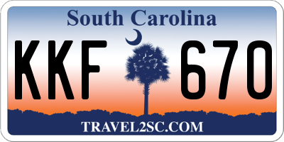 SC license plate KKF670