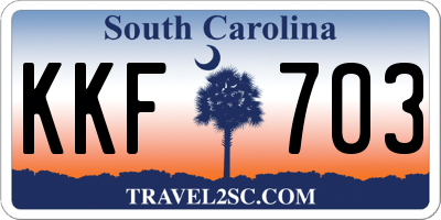SC license plate KKF703